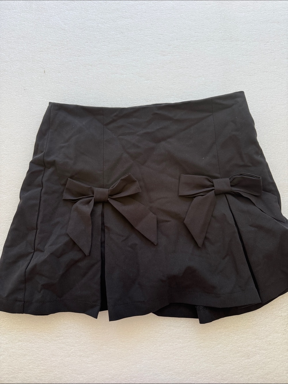 Altar'd State Black Mini Skirt with Double Bow Details